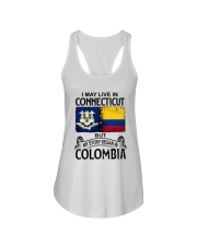 LIVE IN CONNECTICUT BEGAN IN COLOMBIA Ladies Flowy Tank tile