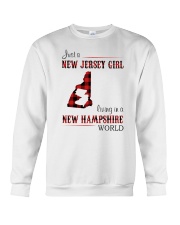 JERSEY GIRL LIVING IN NEW HAMPSHIRE WORLD Crewneck Sweatshirt tile