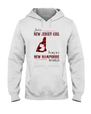 JERSEY GIRL LIVING IN NEW HAMPSHIRE WORLD Hooded Sweatshirt tile