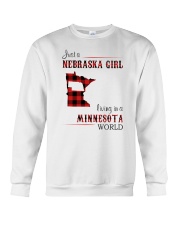 NEBRASKA GIRL LIVING IN MINNESOTA WORLD Crewneck Sweatshirt tile