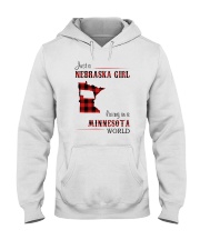 NEBRASKA GIRL LIVING IN MINNESOTA WORLD Hooded Sweatshirt tile