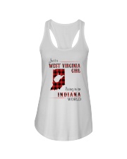 WEST VIRGINIA GIRL LIVING IN INDIANA WORLD Ladies Flowy Tank thumbnail