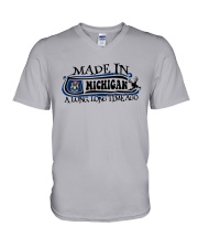 MADE IN MICHIGAN A ONG LONG TIME AGO V-Neck T-Shirt thumbnail
