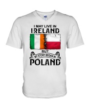 LIVE IN IRELAND BEGAN IN POLAND V-Neck T-Shirt thumbnail