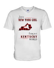 NEW YORK GIRL LIVING IN KENTUCKY WORLD V-Neck T-Shirt thumbnail