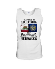 LIVE IN CALIFORNIA BEGAN IN NEBRASKA Unisex Tank tile