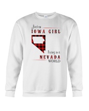 IOWA GIRL LIVING IN NEVADA WORLD Crewneck Sweatshirt thumbnail