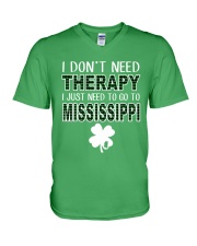 Mississippi Don't Need Therapy V-Neck T-Shirt tile
