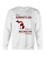 MINNESOTA GIRL LIVING IN MICHIGAN WORLD Crewneck Sweatshirt tile