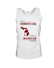 MINNESOTA GIRL LIVING IN MICHIGAN WORLD Unisex Tank tile