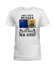 LIVE IN NEVADA BEGAN IN NEW JERSEY Ladies T-Shirt tile