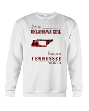 OKLAHOMA GIRL LIVING IN TENNESSEE WORLD Crewneck Sweatshirt thumbnail