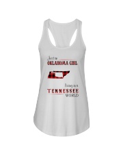 OKLAHOMA GIRL LIVING IN TENNESSEE WORLD Ladies Flowy Tank thumbnail