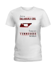 OKLAHOMA GIRL LIVING IN TENNESSEE WORLD Ladies T-Shirt thumbnail