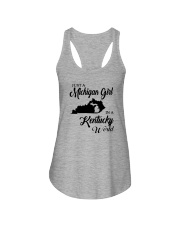 JUST A MICHIGAN GIRL IN A KENTUCKY WORLD Ladies Flowy Tank thumbnail