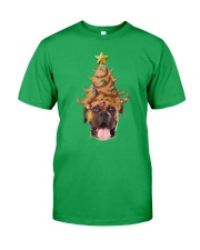Boxer Head Christmas Tree Classic T-Shirt front