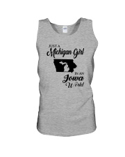 JUST A MICHIGAN GIRL IN AN IOWA WORLD Unisex Tank thumbnail