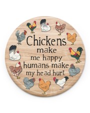 Chickens Make Me Happy Circle ornament - single (porcelain) front
