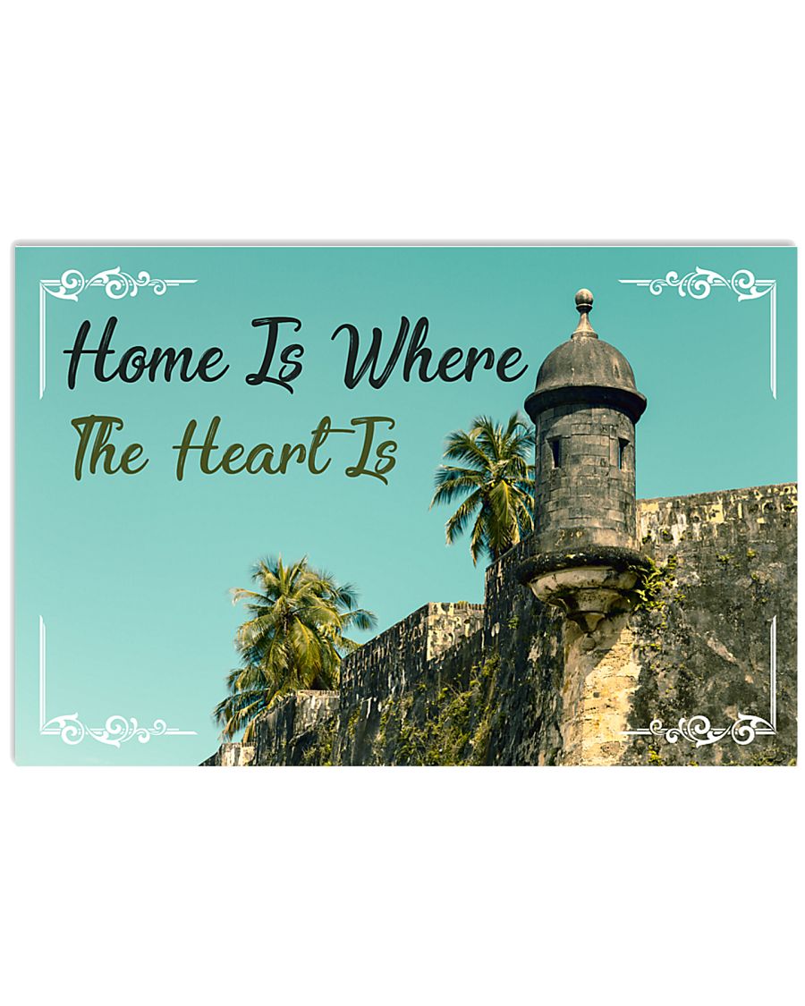 PUERTO RICO HOME IS WHERE THE HEARTS IS 17x11 Poster