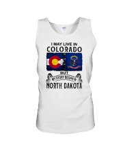 LIVE IN COLORADO BEGAN IN NORTH DAKOTA Unisex Tank tile