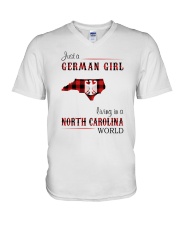 GERMAN GIRL LIVING IN NORTH CAROLINA WORLD V-Neck T-Shirt tile