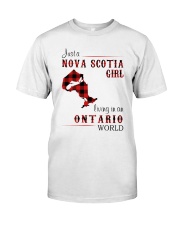 NOVA SCOTIA GIRL LIVING IN ONTARIO WORLD Classic T-Shirt front