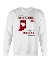 SOUTH CAROLINA GIRL LIVING IN INDIANA WORLD Crewneck Sweatshirt thumbnail