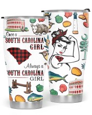 Once A South Carolina Girl Plaid Pattern Glitter Tumbler tile