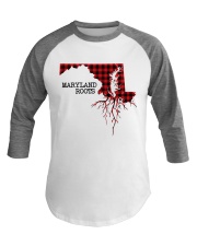 Maryland Roots Red Pattern Baseball Tee tile