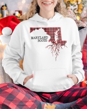 Maryland Roots Red Pattern Hooded Sweatshirt custom-hoodie-sweatshirt-lifestyle-front-211