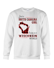 SOUTH CAROLINA GIRL LIVING IN WISCONSIN WORLD Crewneck Sweatshirt thumbnail
