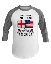 LIVE IN ENGLAND BEGAN IN AMERICA Baseball Tee tile