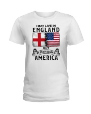 LIVE IN ENGLAND BEGAN IN AMERICA Ladies T-Shirt tile