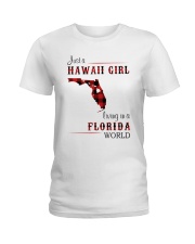 HAWAII GIRL LIVING IN FLORIDA WORLD Ladies T-Shirt thumbnail