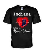 Indiana Makes My Heart Beat V-Neck T-Shirt tile