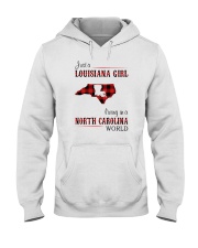 LOUISIANA GIRL LIVING IN NORTH CAROLINA WORLD Hooded Sweatshirt thumbnail