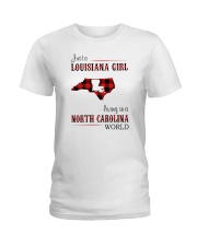 LOUISIANA GIRL LIVING IN NORTH CAROLINA WORLD Ladies T-Shirt thumbnail