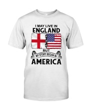 LIVE IN ENGLAND BEGAN IN AMERICA ROOT WOMEN Classic T-Shirt tile