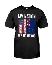 AMERICA MY NATION NEW ZEALAND MY HERITAGE Classic T-Shirt front