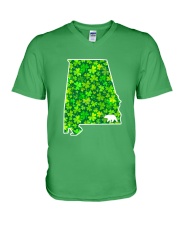 Alabama Clover Map V-Neck T-Shirt tile