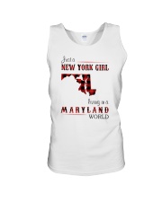 NEW YORK GIRL LIVING IN MARYLAND WORLD Unisex Tank thumbnail