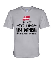 I'M NOT YELLING I'M DANISH V-Neck T-Shirt thumbnail