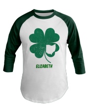 Ohio Map Shamrock Baseball Tee front