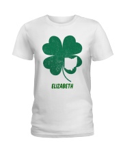 Ohio Map Shamrock Ladies T-Shirt tile