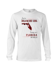 DELAWARE GIRL LIVING IN FLORIDA WORLD Long Sleeve Tee thumbnail