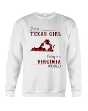TEXAS GIRL LIVING IN VIRGINIA WORLD Crewneck Sweatshirt tile