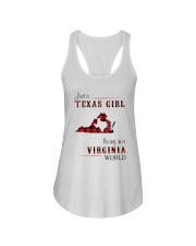 TEXAS GIRL LIVING IN VIRGINIA WORLD Ladies Flowy Tank tile