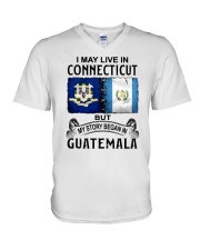 LIVE IN CONNECTICUT BEGAN IN GUATEMALA V-Neck T-Shirt tile