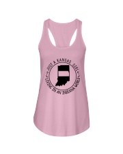 KANSAS GIRL LIVING IN INDIANA WORLD Ladies Flowy Tank tile
