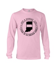 KANSAS GIRL LIVING IN INDIANA WORLD Long Sleeve Tee tile